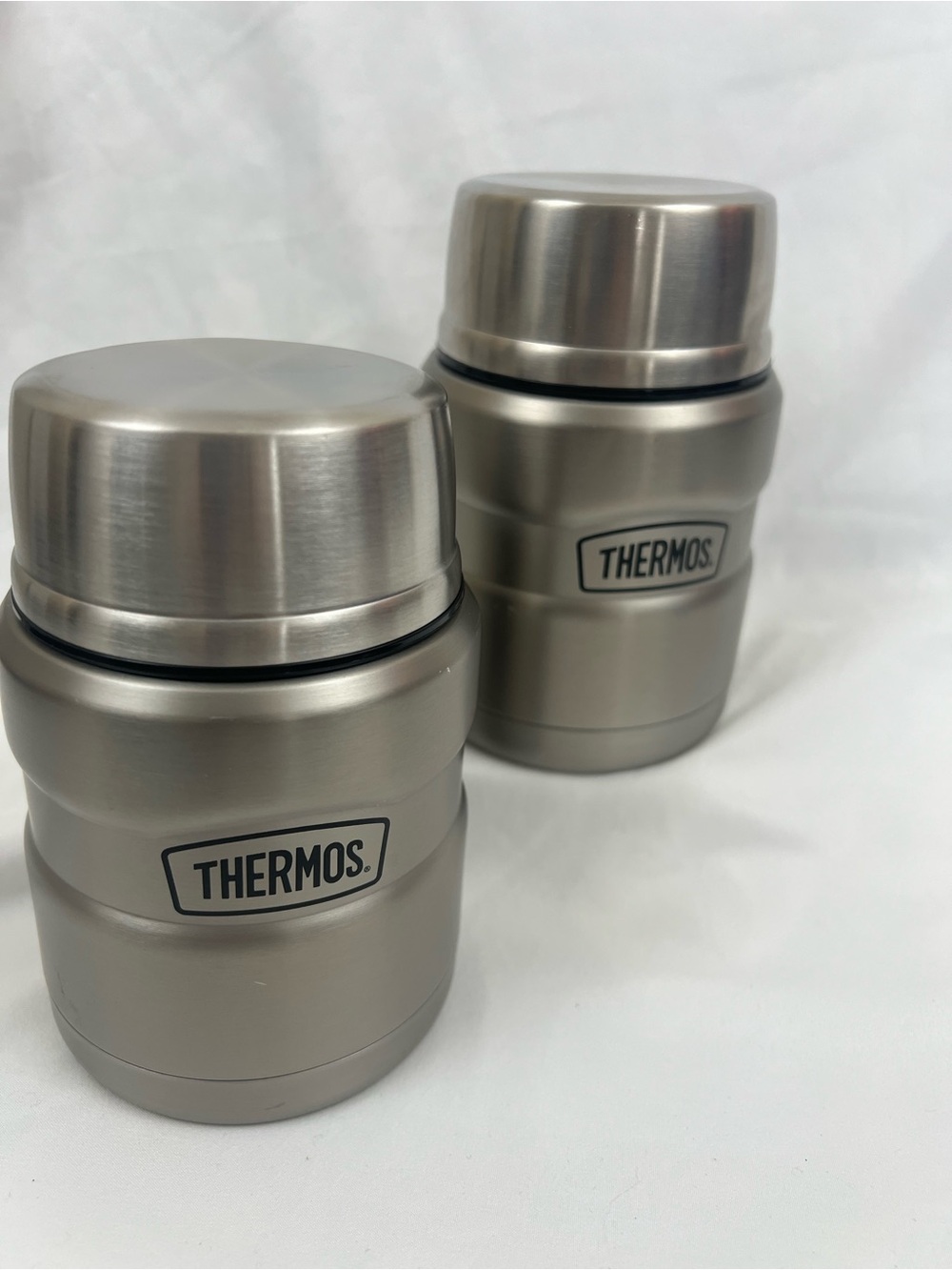 Thermos 16 oz X 2 Stainless Vacuum Insulated Food Container Foldable Spoon